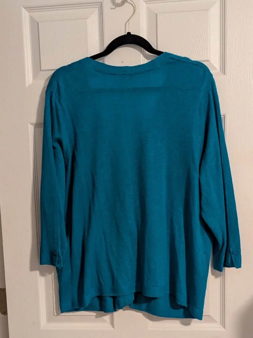 J Jill one button blue green cardigan 2x